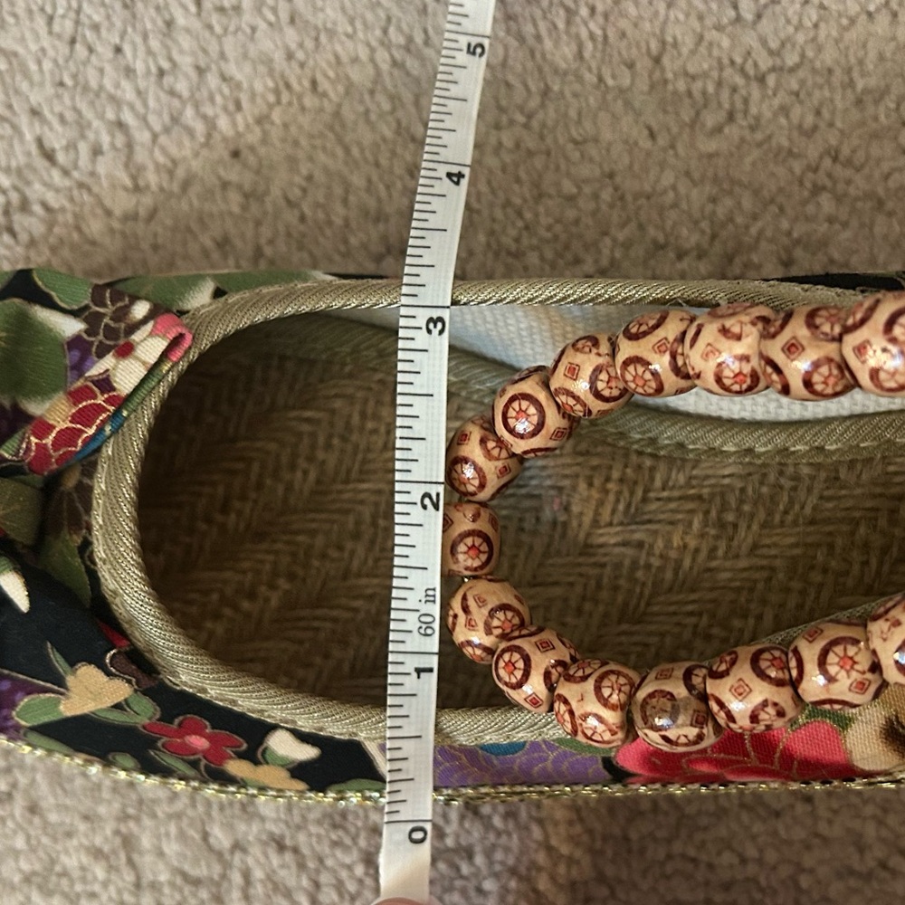 Colorful Bohemian Round Toed Shoe with Beaded Strap - Picture 5 of 6